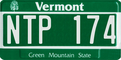 VT license plate NTP174