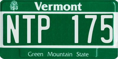 VT license plate NTP175
