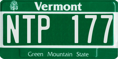 VT license plate NTP177