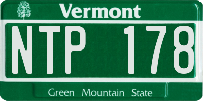 VT license plate NTP178