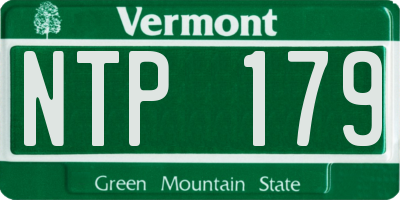 VT license plate NTP179