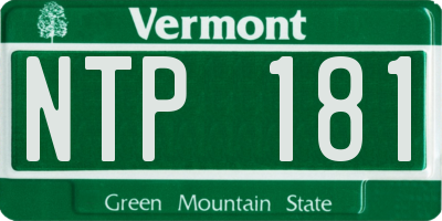 VT license plate NTP181