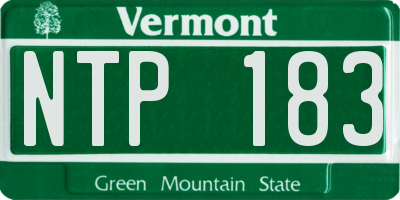 VT license plate NTP183