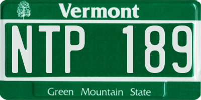 VT license plate NTP189