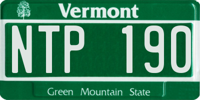 VT license plate NTP190