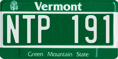 VT license plate NTP191