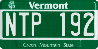 VT license plate NTP192