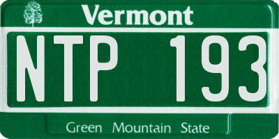 VT license plate NTP193