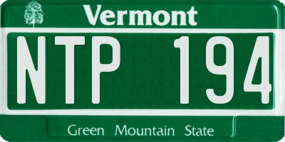 VT license plate NTP194