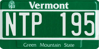 VT license plate NTP195