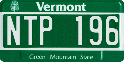 VT license plate NTP196