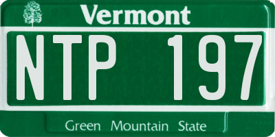 VT license plate NTP197