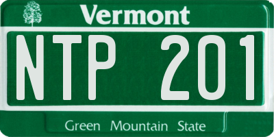 VT license plate NTP201