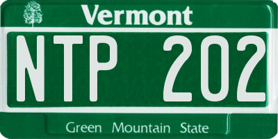 VT license plate NTP202