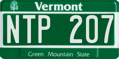 VT license plate NTP207