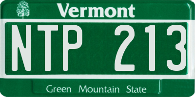 VT license plate NTP213