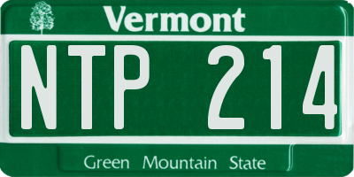 VT license plate NTP214