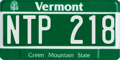 VT license plate NTP218