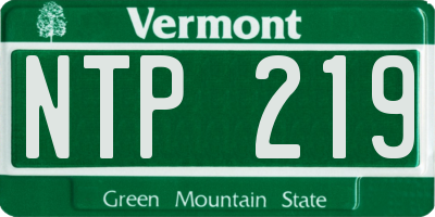VT license plate NTP219
