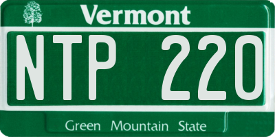 VT license plate NTP220
