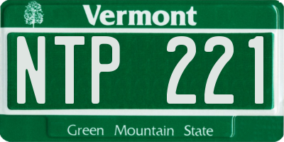 VT license plate NTP221