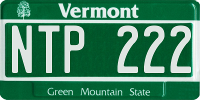 VT license plate NTP222