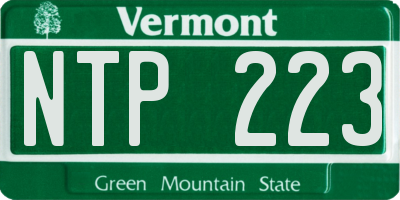 VT license plate NTP223