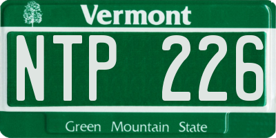 VT license plate NTP226