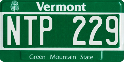 VT license plate NTP229
