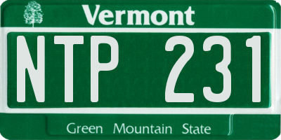 VT license plate NTP231