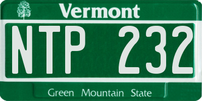 VT license plate NTP232