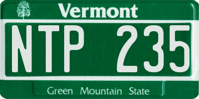 VT license plate NTP235