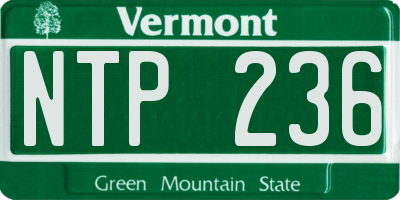 VT license plate NTP236