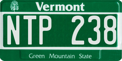 VT license plate NTP238