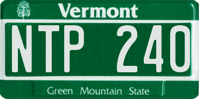 VT license plate NTP240