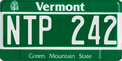 VT license plate NTP242