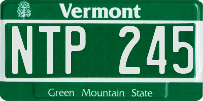 VT license plate NTP245