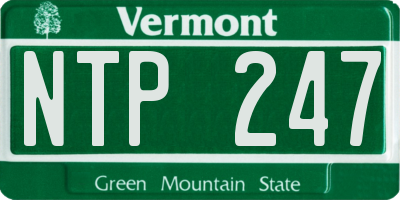 VT license plate NTP247