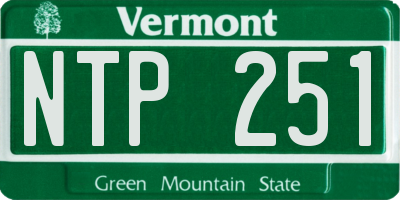 VT license plate NTP251
