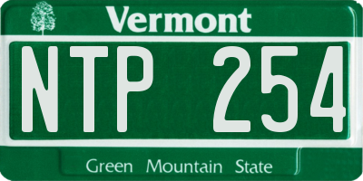 VT license plate NTP254