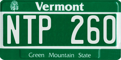 VT license plate NTP260