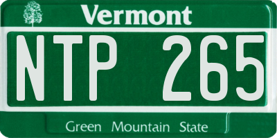 VT license plate NTP265