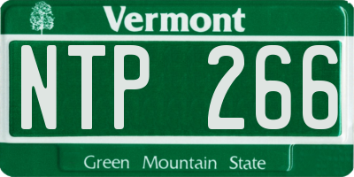 VT license plate NTP266