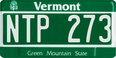 VT license plate NTP273