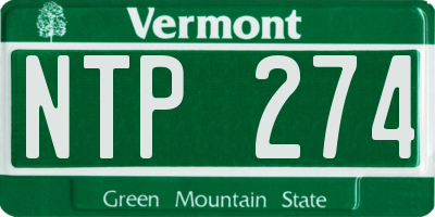 VT license plate NTP274