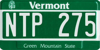 VT license plate NTP275