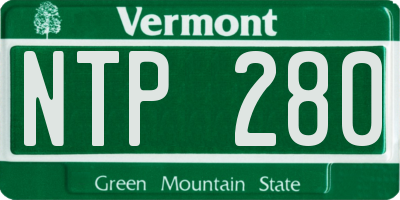 VT license plate NTP280