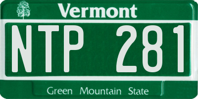 VT license plate NTP281