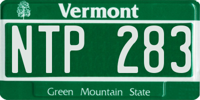 VT license plate NTP283