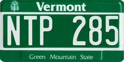 VT license plate NTP285